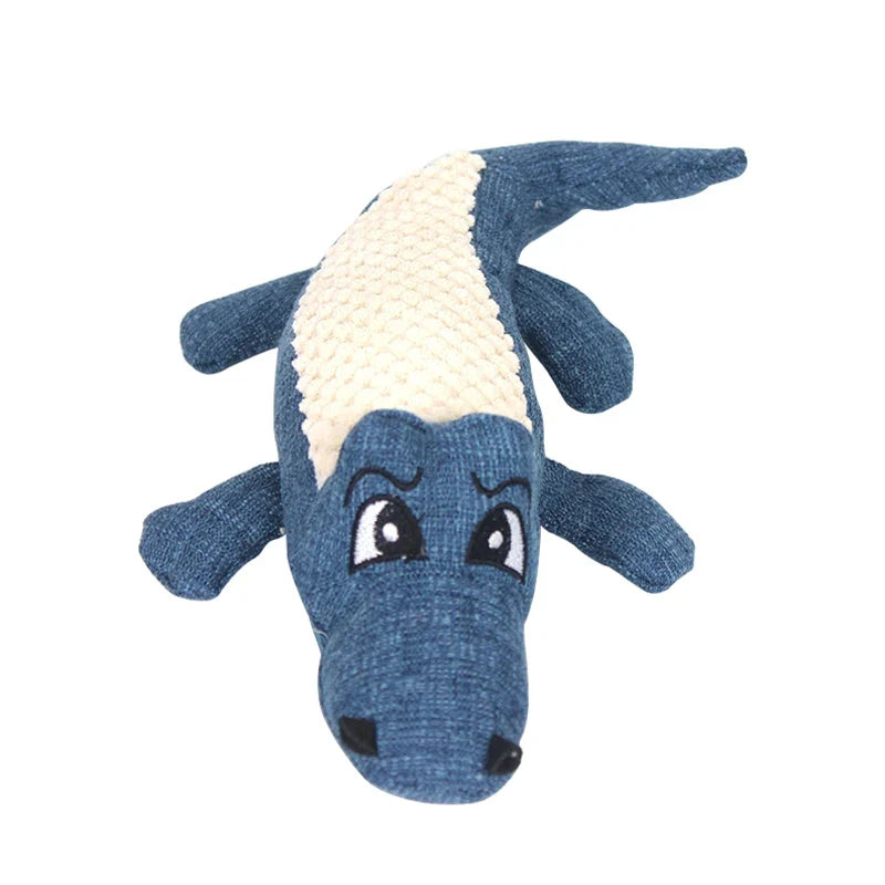 Pet Chew Toys Interactive Cartoon Animal Plush Alligator Shape – 3 Colors