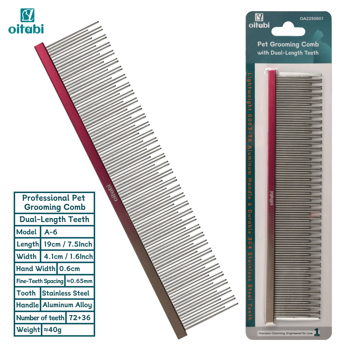 Oitabi Cat Carding Dual-length Comb