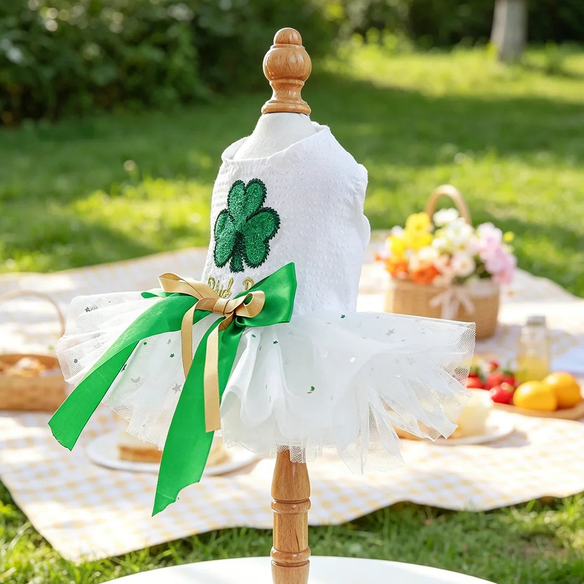 Clover Tutu Pet Dress, St. Patrick's Puppy - MyPetDollar.com