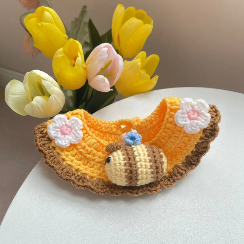 Knitted Cute Little Bee Cat Collar Dog Neck - MyPetDollar.com