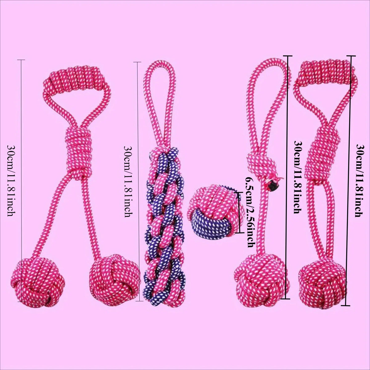 4PCS/5PCS Purple Dog Chew Rope Toy Set – - MyPetDollar.com