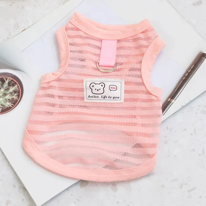 Summer Dog Clothes Bear Print Dog Vest - MyPetDollar.com