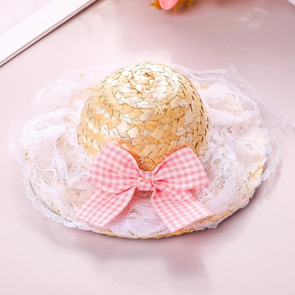 Adjustable Pet Straw Hat Wide Brim Sun - MyPetDollar.com