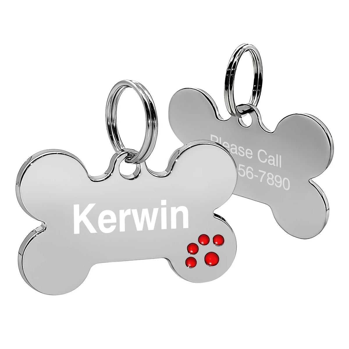 Customized Bone Shape Pet Surname Tag