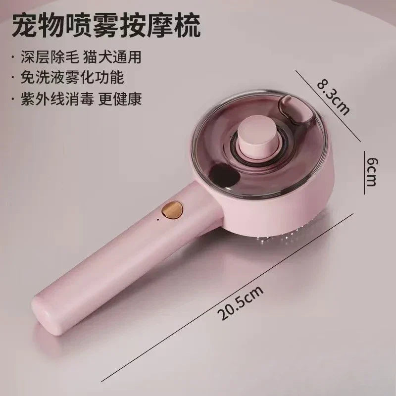 Steam Spray Pet Hair Grooming Brush Stainless Steel Pin Comb