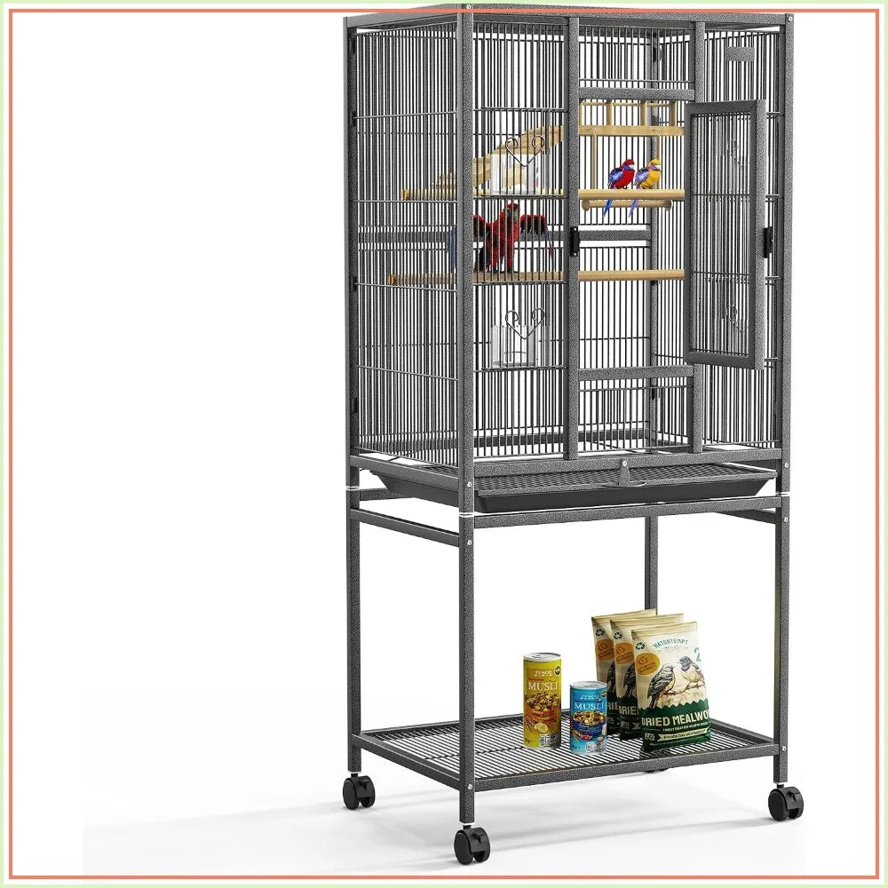 54"large birdcage with wheels,equipped with - MyPetDollar.com