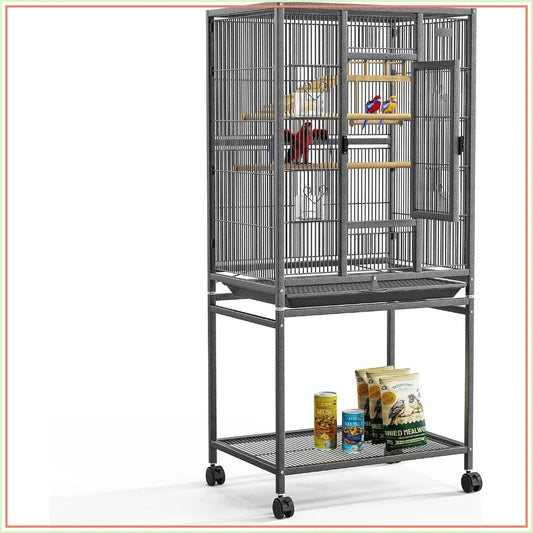 54"large birdcage with wheels,equipped with - MyPetDollar.com
