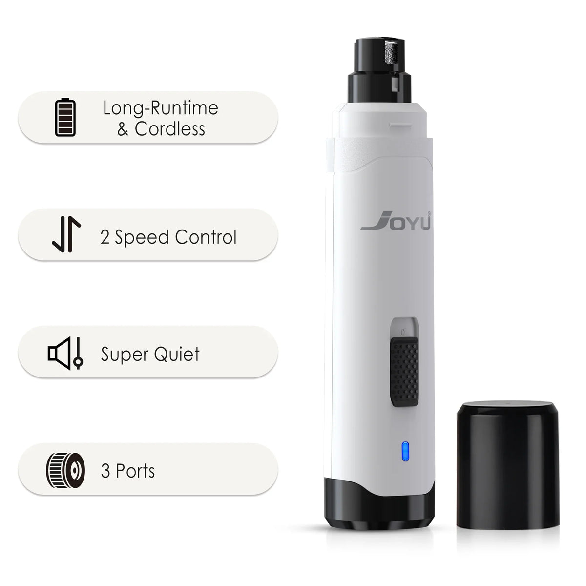 Rechargeable 2-Speed Dog Nail Grinder – 6 Colors