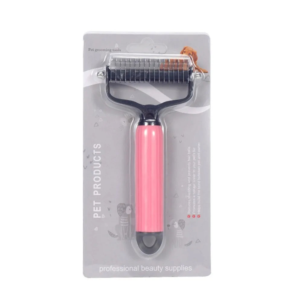 Dual Sided Stainless Steel Pet Grooming Comb – 4 Colors