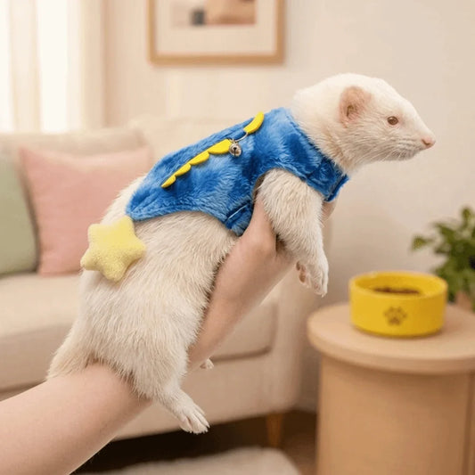 Cute Cartoon Ferret Vest Harness Adjustable - MyPetDollar.com