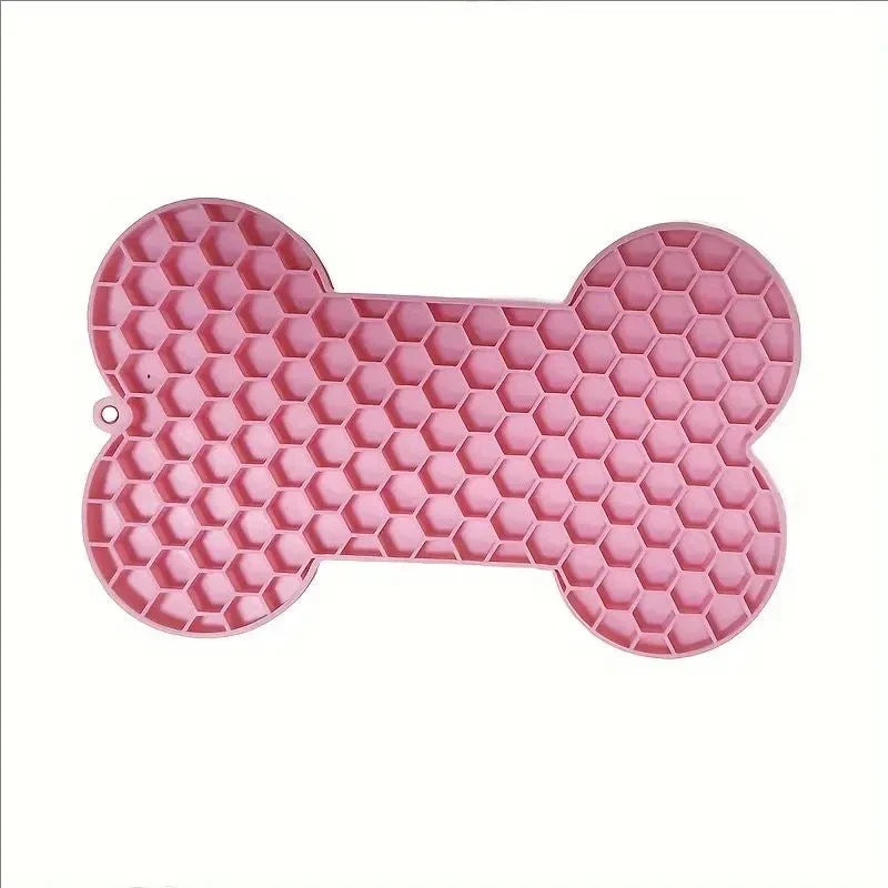 Bone Shape Silicone Licking Pad Dog Peanut Butter Slow Food – 11 Colors