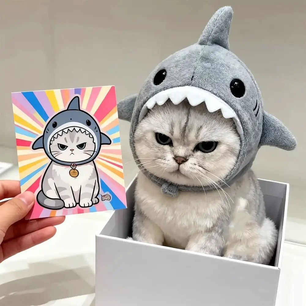 Funny Adjustable Cat Shark Headdress Warm - MyPetDollar.com