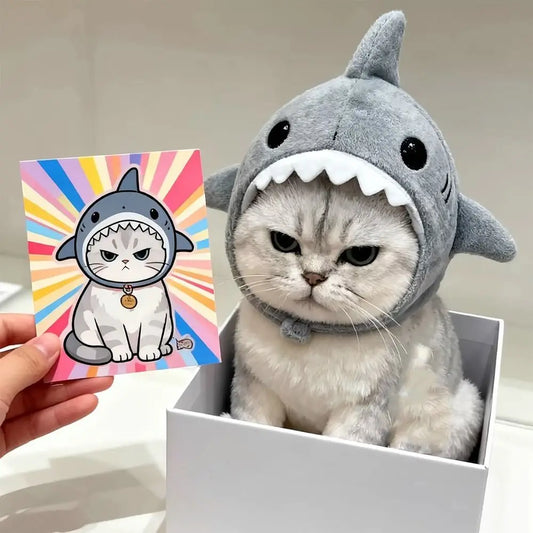 Funny Adjustable Cat Shark Headdress Warm - MyPetDollar.com