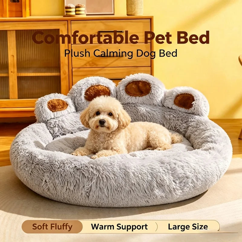 Winter Bear‑Paw Shaped Pet Sofa Bed Soft - MyPetDollar.com
