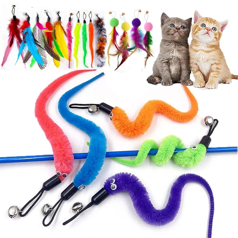 Cat Feather Toy Accessories False Mouse Worm - MyPetDollar.com