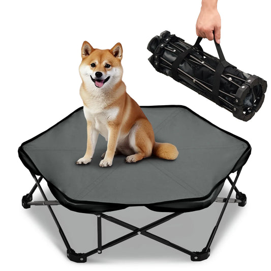Folding Elevated Dog Bed Portable Camping - MyPetDollar.com