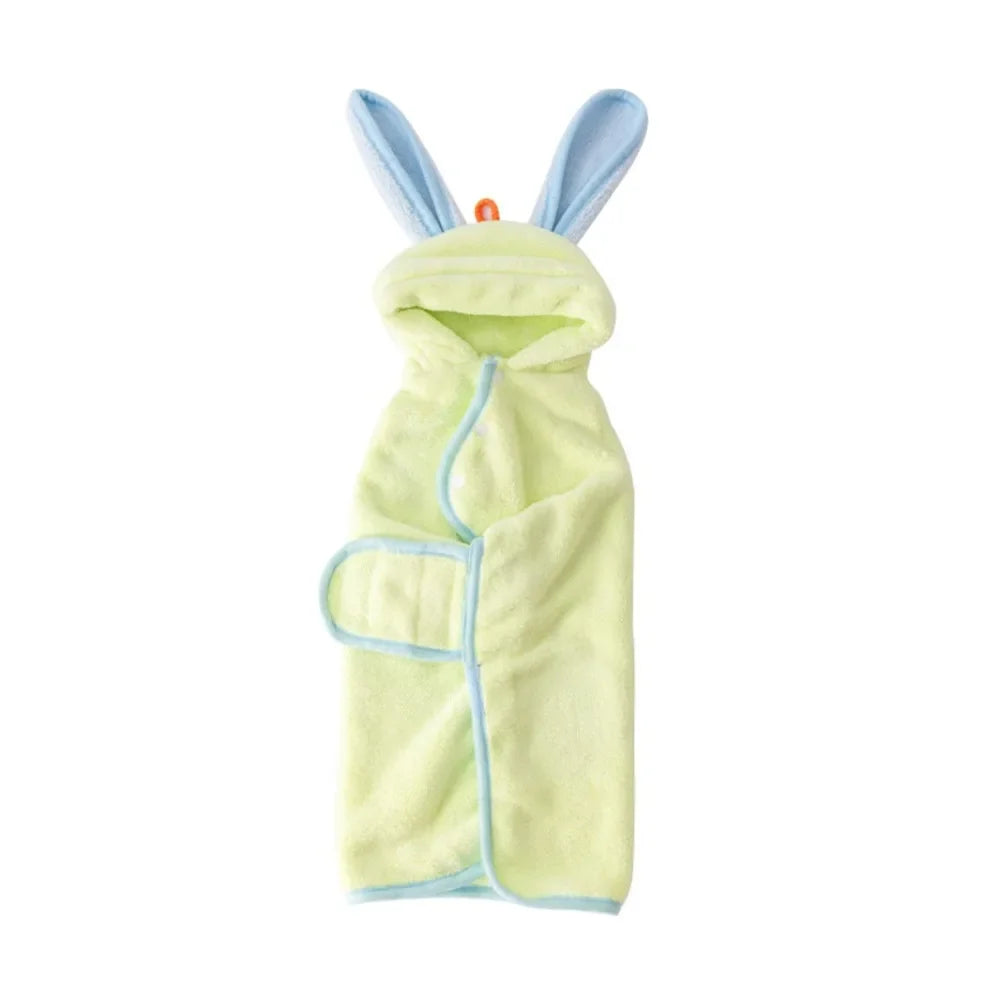 Soft Rabbit Ear Design Super Absorbent Dog Hooded Bathrobe Warm