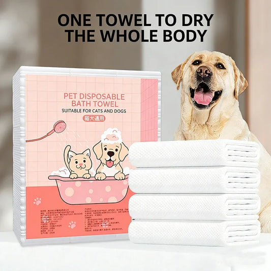 10pcs Disposable Pet Bath Towel Super Soft - MyPetDollar.com