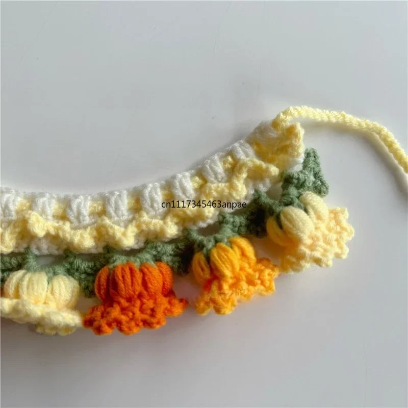 Pet Knitted Collar with Lily of the Valley - MyPetDollar.com