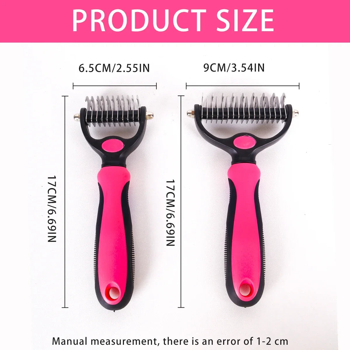Pet Grooming Brush – Multiple Sizes & Colors