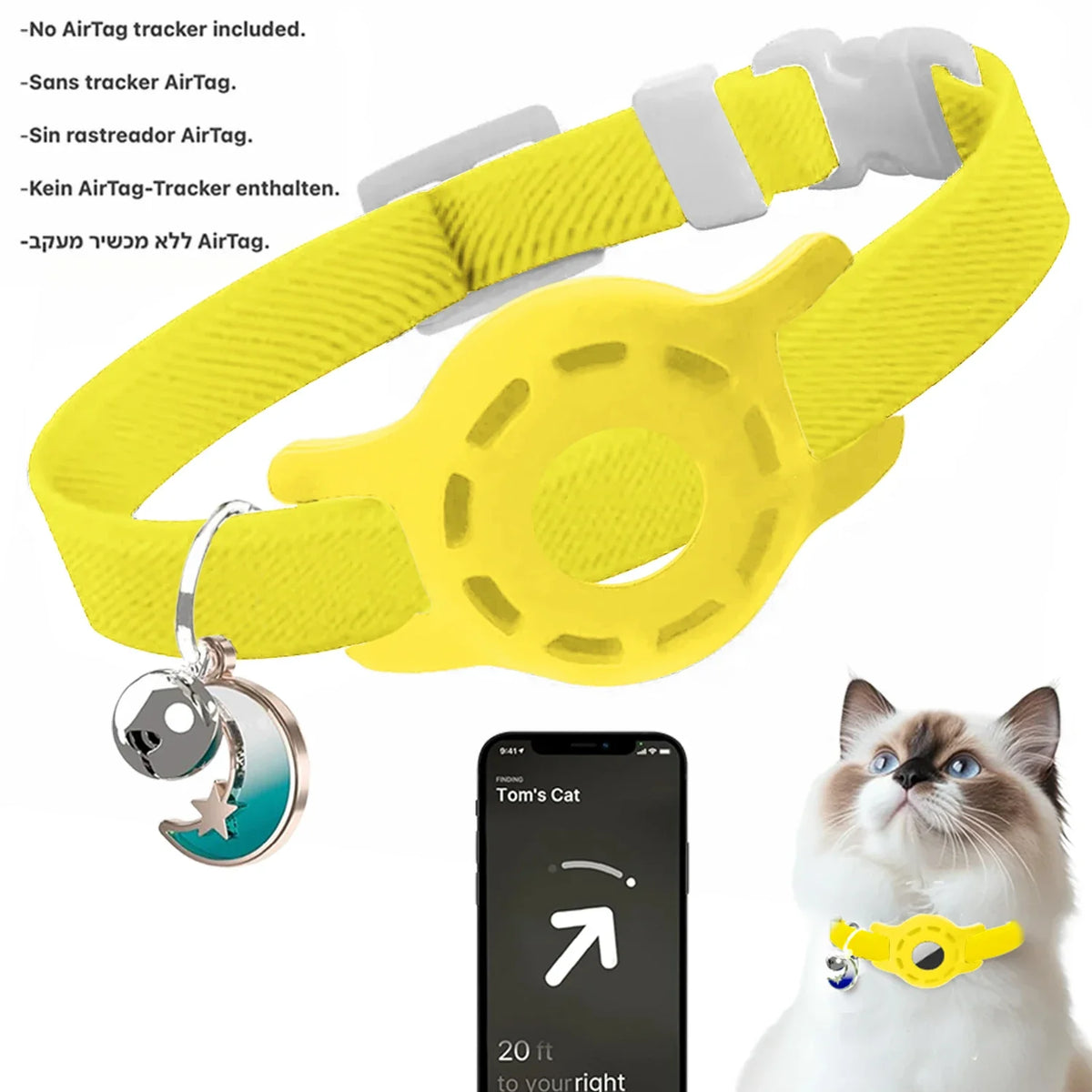 Fashion Airtag Pet Collar Adjustable Elastic - MyPetDollar.com