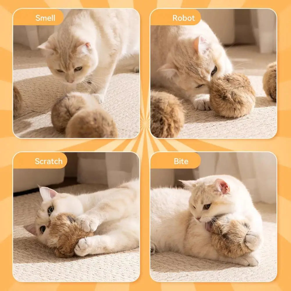 Cat Toy Ball Bunny Kick Cat Toy Furry Ball - MyPetDollar.com