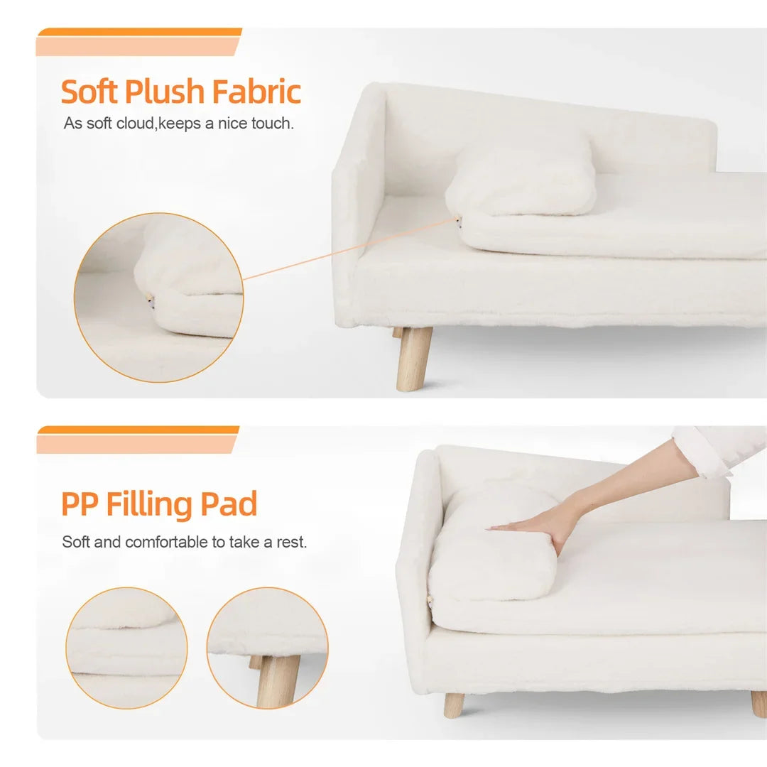 L Shape Dog Sofa Bed Cat Cushion Chaise - MyPetDollar.com