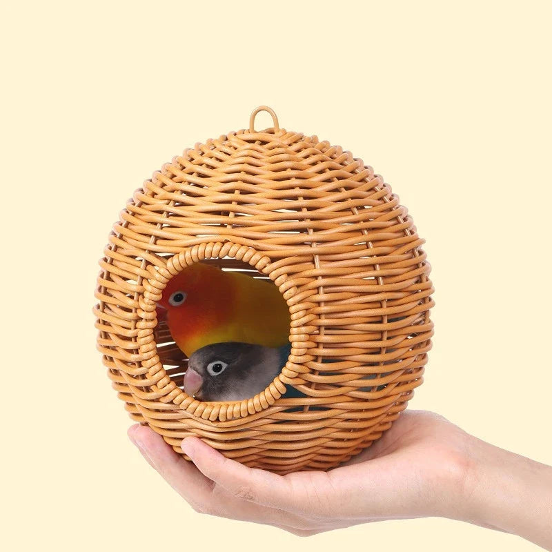 Bird Nest Fake Grass Handwoven Bird Cage - MyPetDollar.com