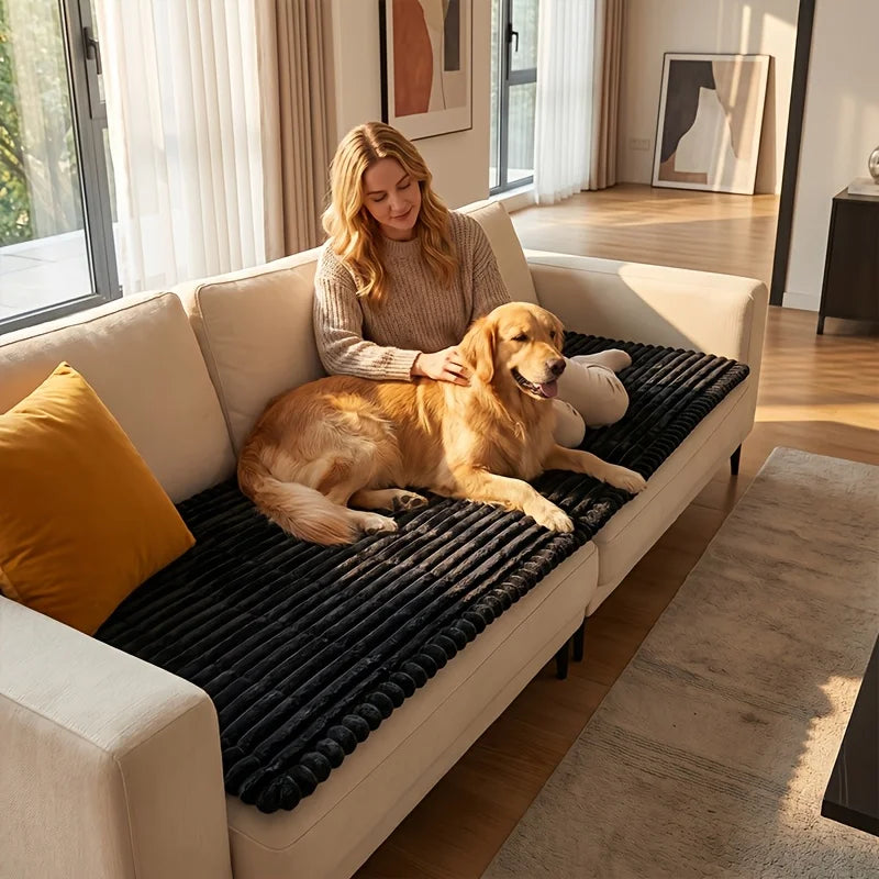 All-Season Soft Striped Plush Car Dog Bed - MyPetDollar.com
