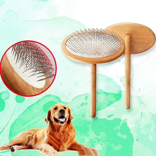 Dog Brush Wooden Dogs Comb with Beads Pet - MyPetDollar.com