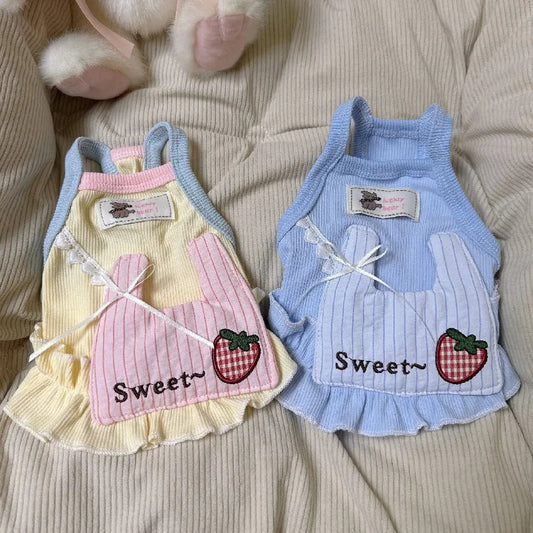 Pet Strap Spring Strawberry Backpack Skirt - MyPetDollar.com