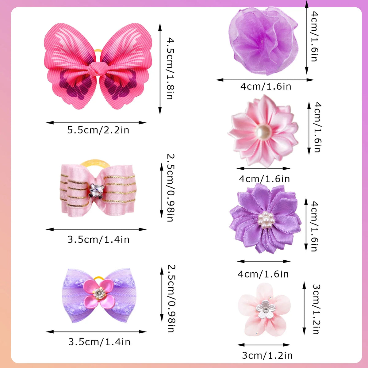 14PCS/Set Colorful Style Dog Bows With - MyPetDollar.com