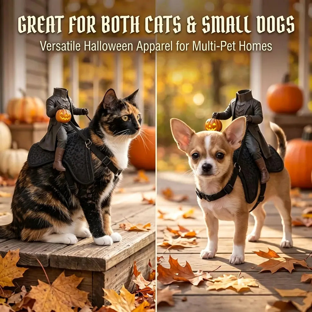 Halloween Headless Horseman Cat Costume,3D - MyPetDollar.com
