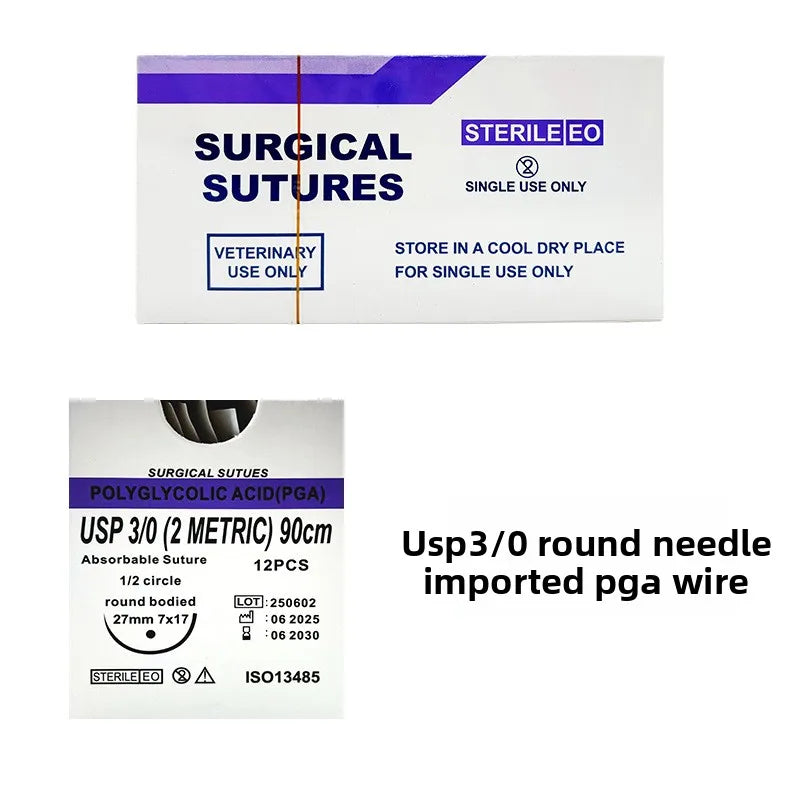Absorbable Suture Thread Non-removable for Pet Surgery – 6 Colors