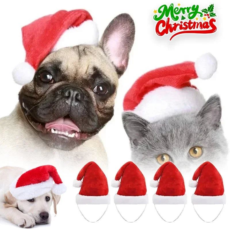 Christmas Pet Santa Hat Red Plush Soft - MyPetDollar.com