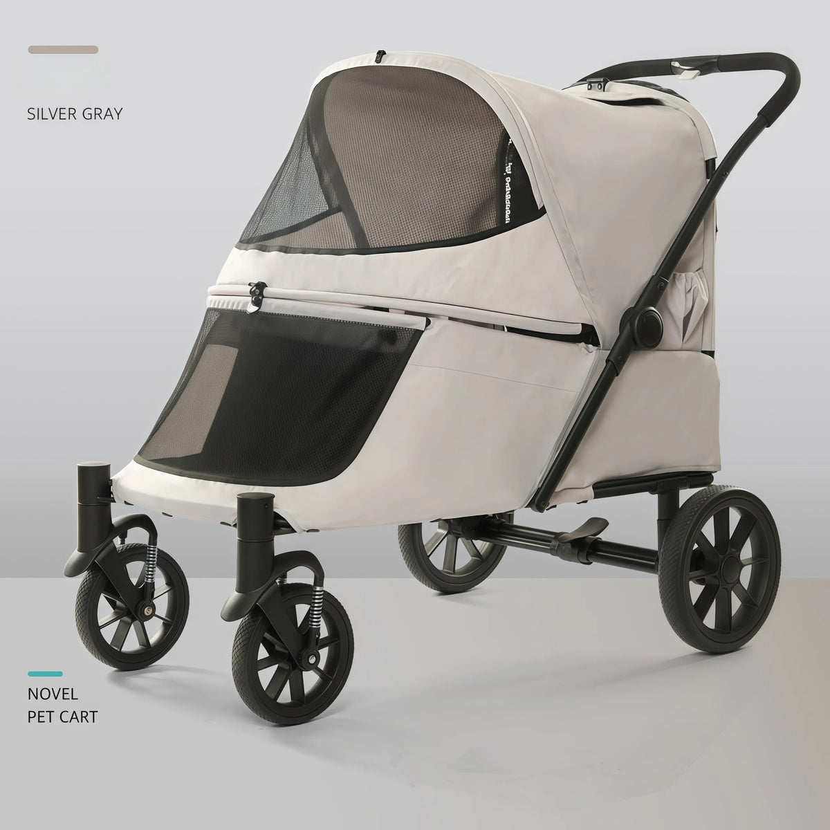Portable Large Foldable All-terrain Pet Stroller with Shock Absorbing