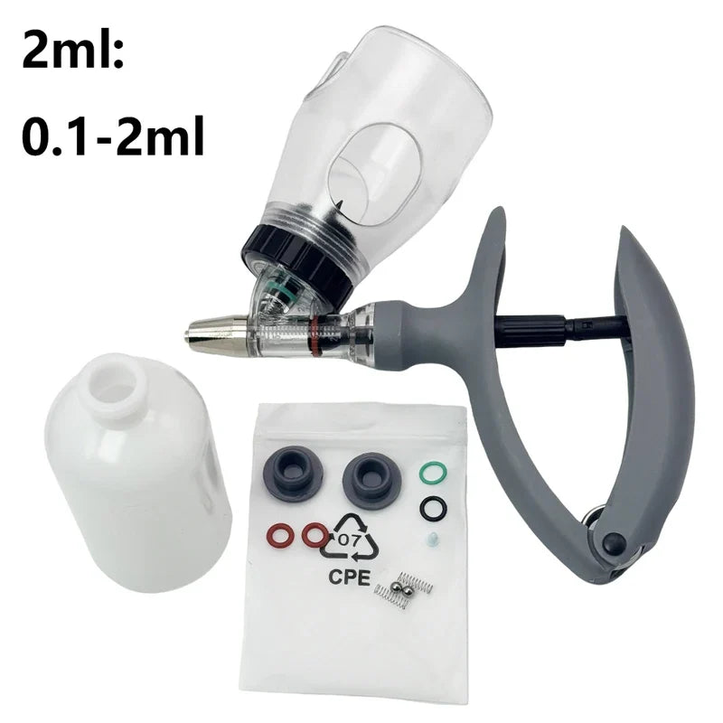 Adjustable 2 5ml Poultry Automatic Syringe with Vaccine Bottle – 2 Colors