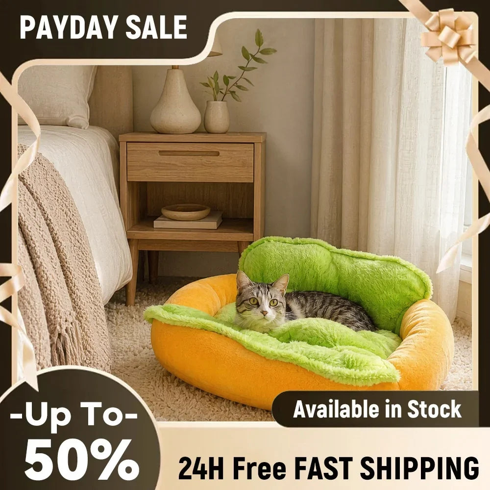 Hot Dog Dogs Bed Removable Washable Funny - MyPetDollar.com