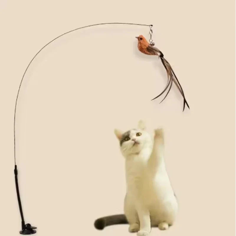 Suction cup feather cat teasing stick - MyPetDollar.com