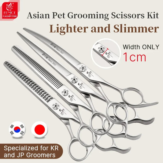 Fenice Slim Narrow Dog Grooming Scissors Set - MyPetDollar.com