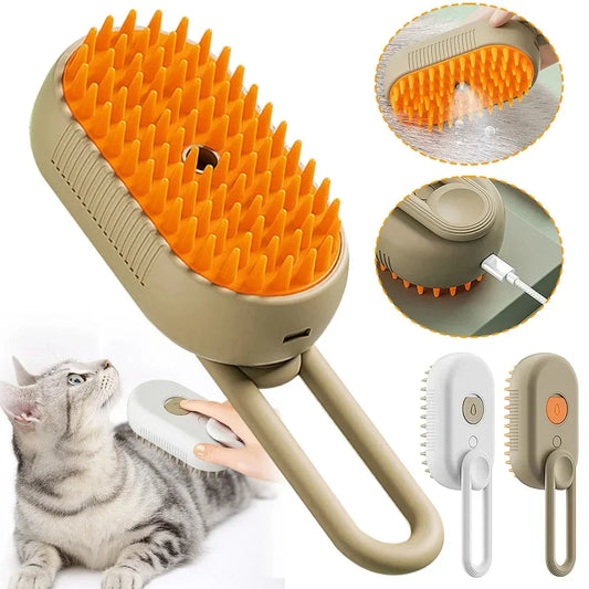 3 in 1 Steam Cat Brush Pet Hair Remover - MyPetDollar.com