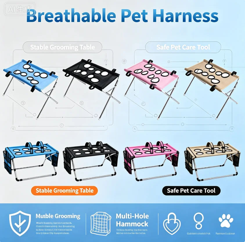 Folding Pet Grooming Hammock Quick Drying - MyPetDollar.com