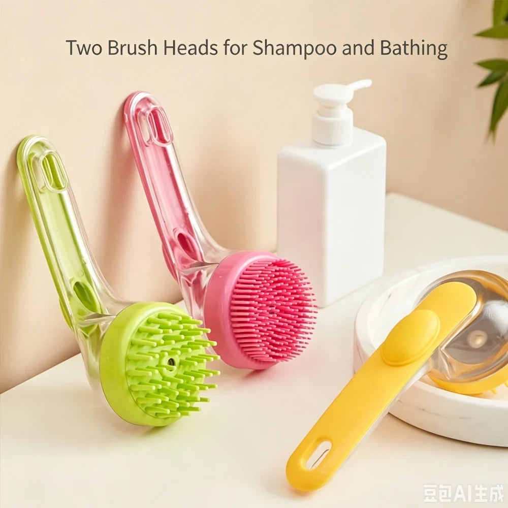 2in1 Pet Bathing Brush Press to Release - MyPetDollar.com
