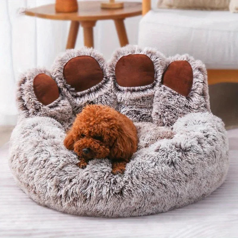 Cute Bear‑Paw Pet Sofa Bed Soft Fluffy Cozy - MyPetDollar.com