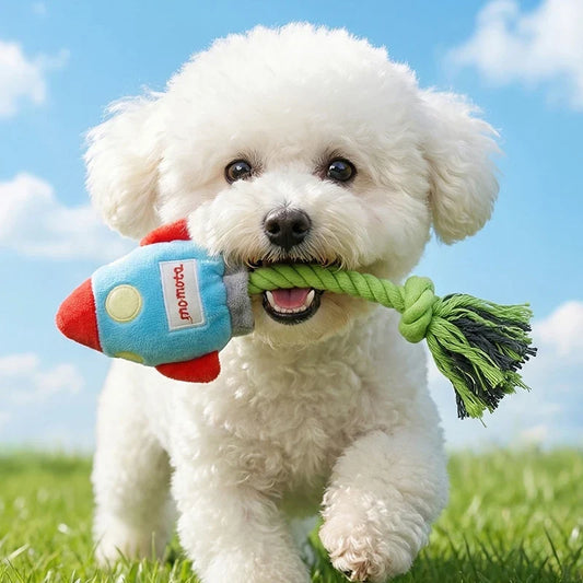 Plush Dog Toy Rocket Shape Bite Resistant - MyPetDollar.com