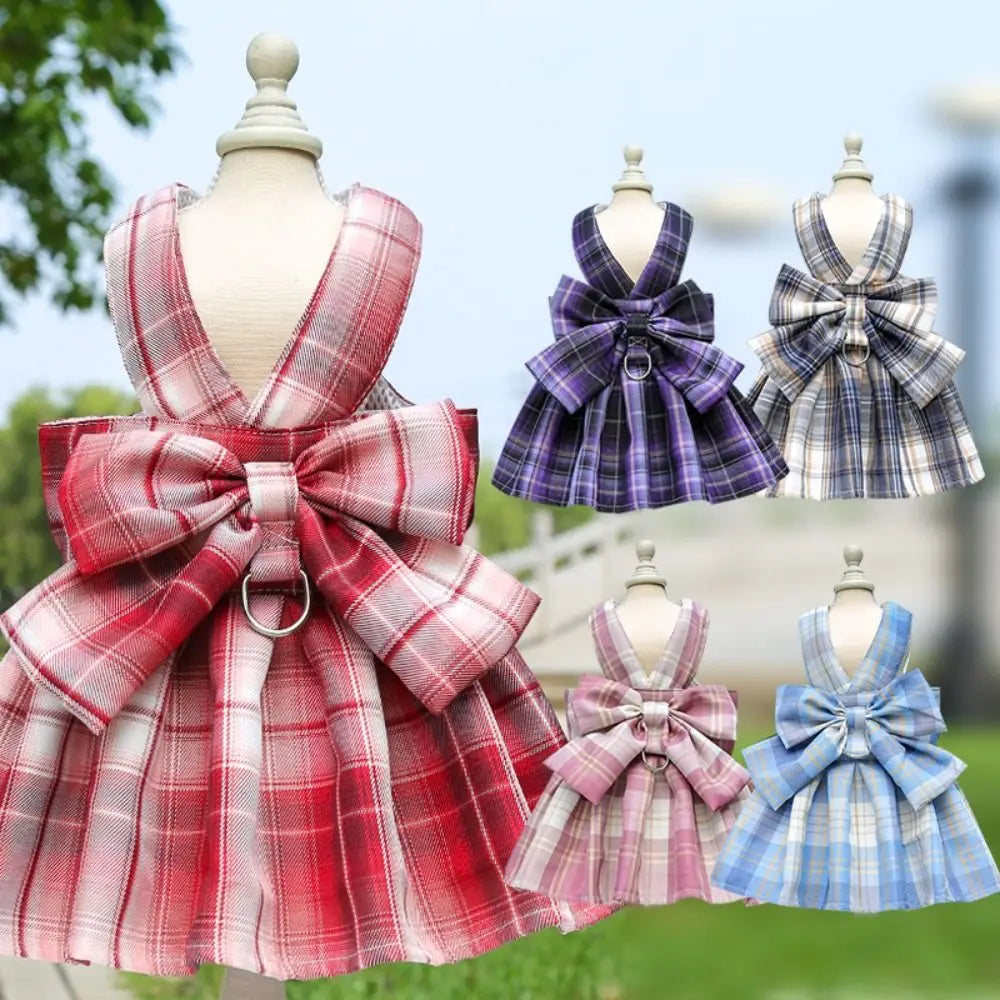 Practical with Leash Traction Dog Plaid JK - MyPetDollar.com
