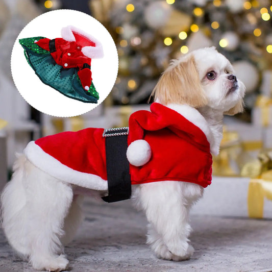 Christmas Pet Dress Red Sequin Holiday - MyPetDollar.com