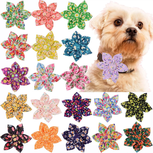 50pcs Flower Collar Slidable Pet Dog Bowties - MyPetDollar.com