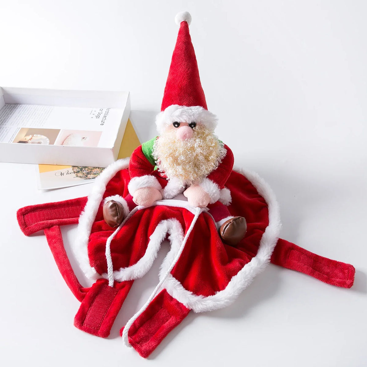 Santa Claus Pet Costumes, Holiday Party Horseback Riding – 4 Sizes