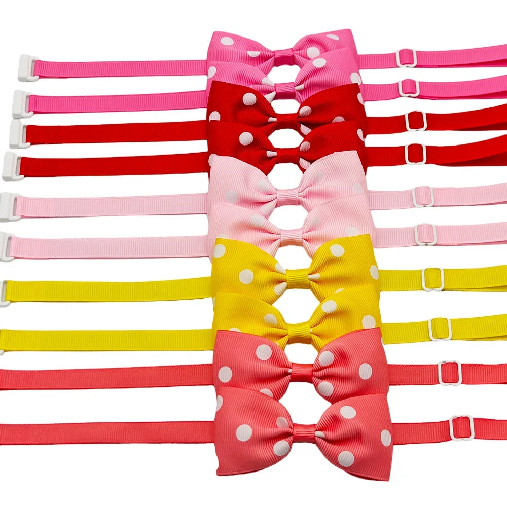 10pcs Ribbon Bow Ties For Dogs Adjustable - MyPetDollar.com